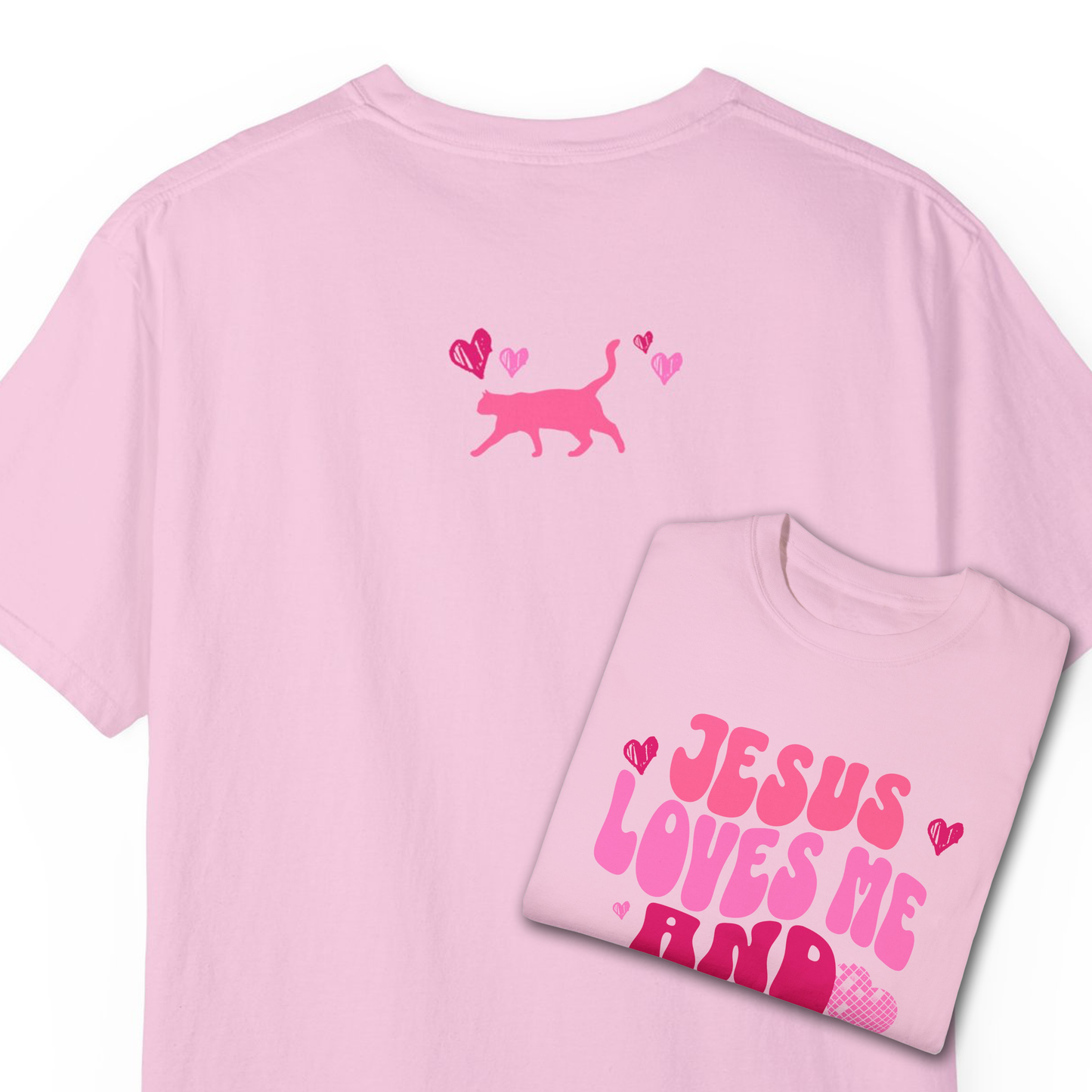 Jesus Loves Me and My Cats Tee