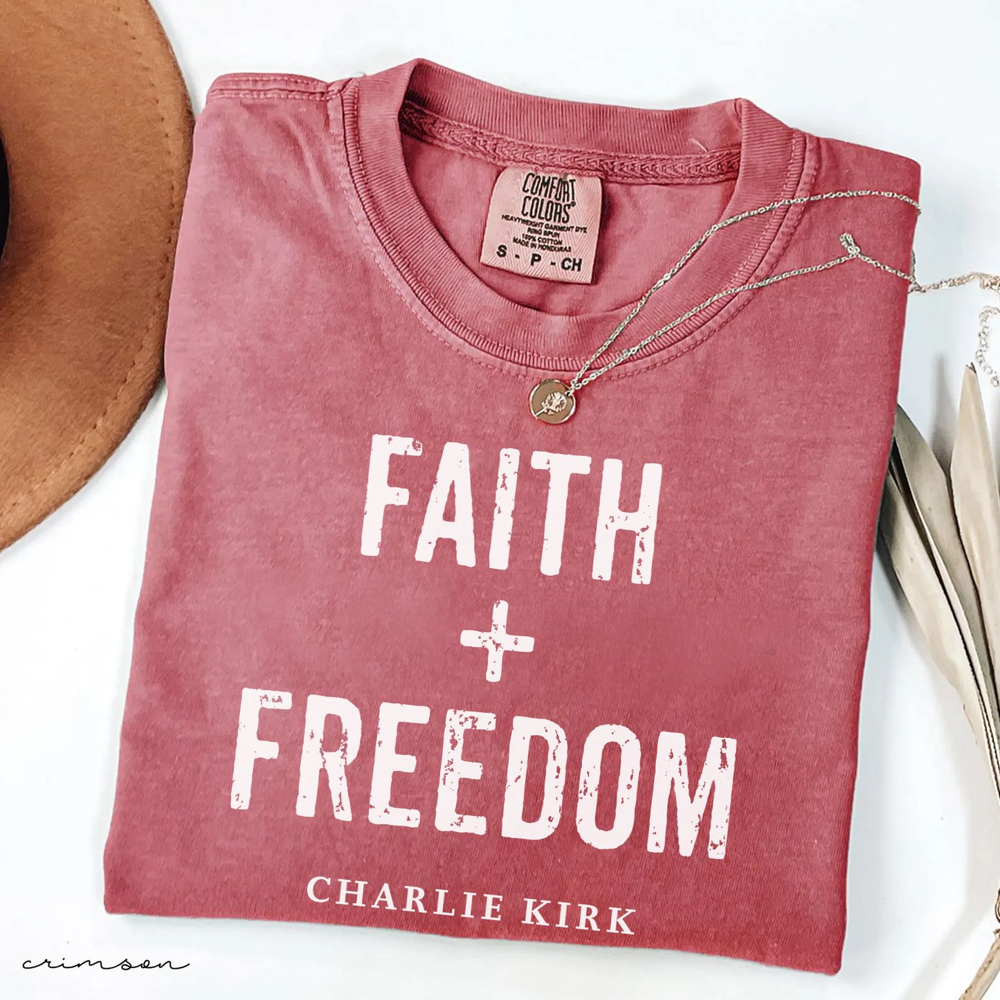 Faith + Freedom Charlie Kirk Christian Political Awareness Comfort Colors® Shirt