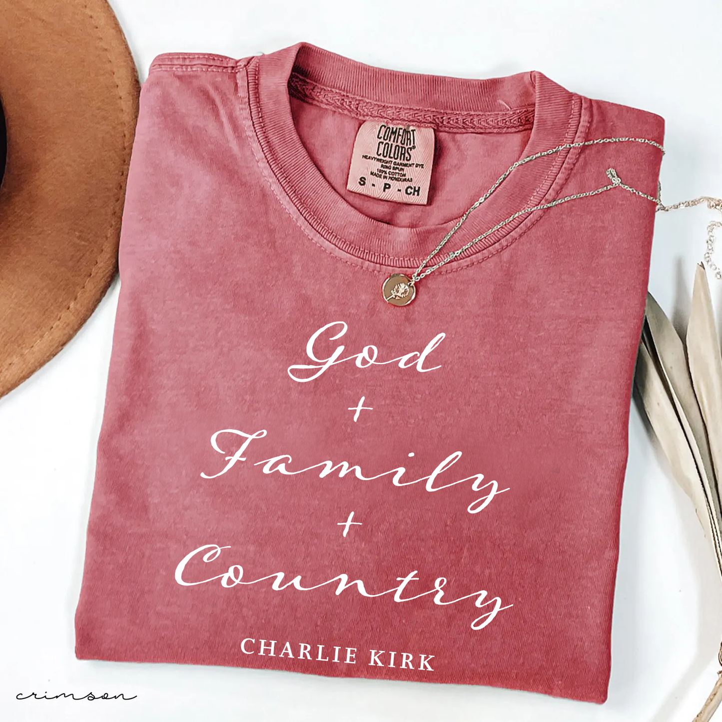 God, Family and Country Charlie Kirk Christian Activist Support Comfort Colors® Shirt