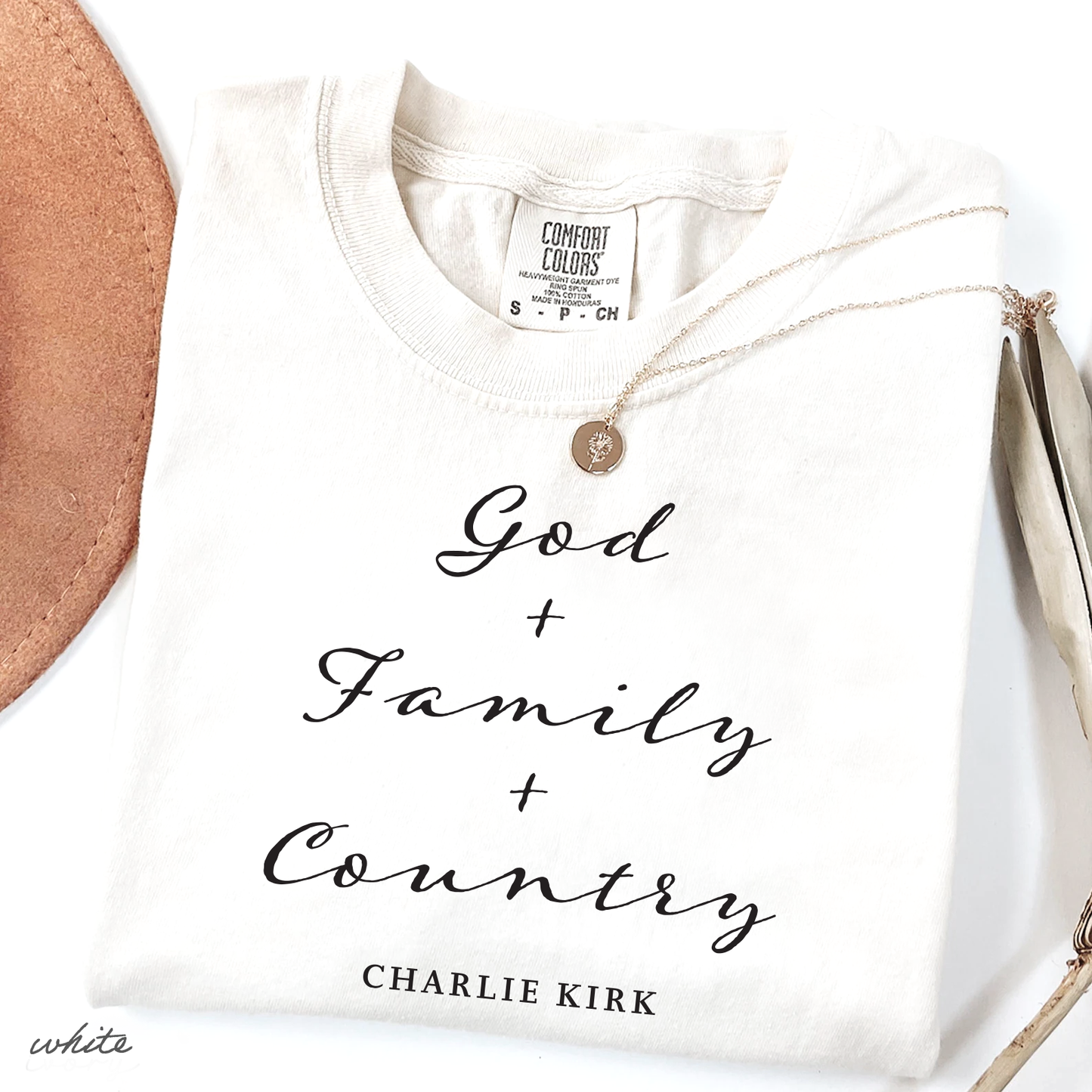 God, Family and Country Charlie Kirk Christian Activist Support Comfort Colors® Shirt