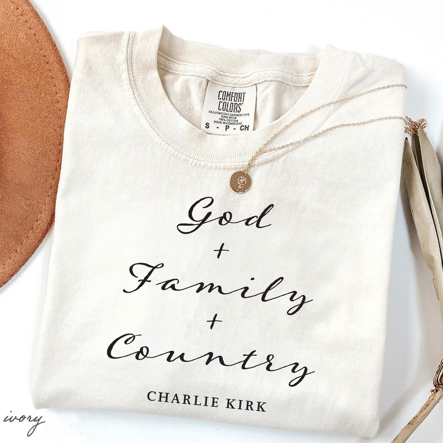 God, Family and Country Charlie Kirk Christian Activist Support Comfort Colors® Shirt