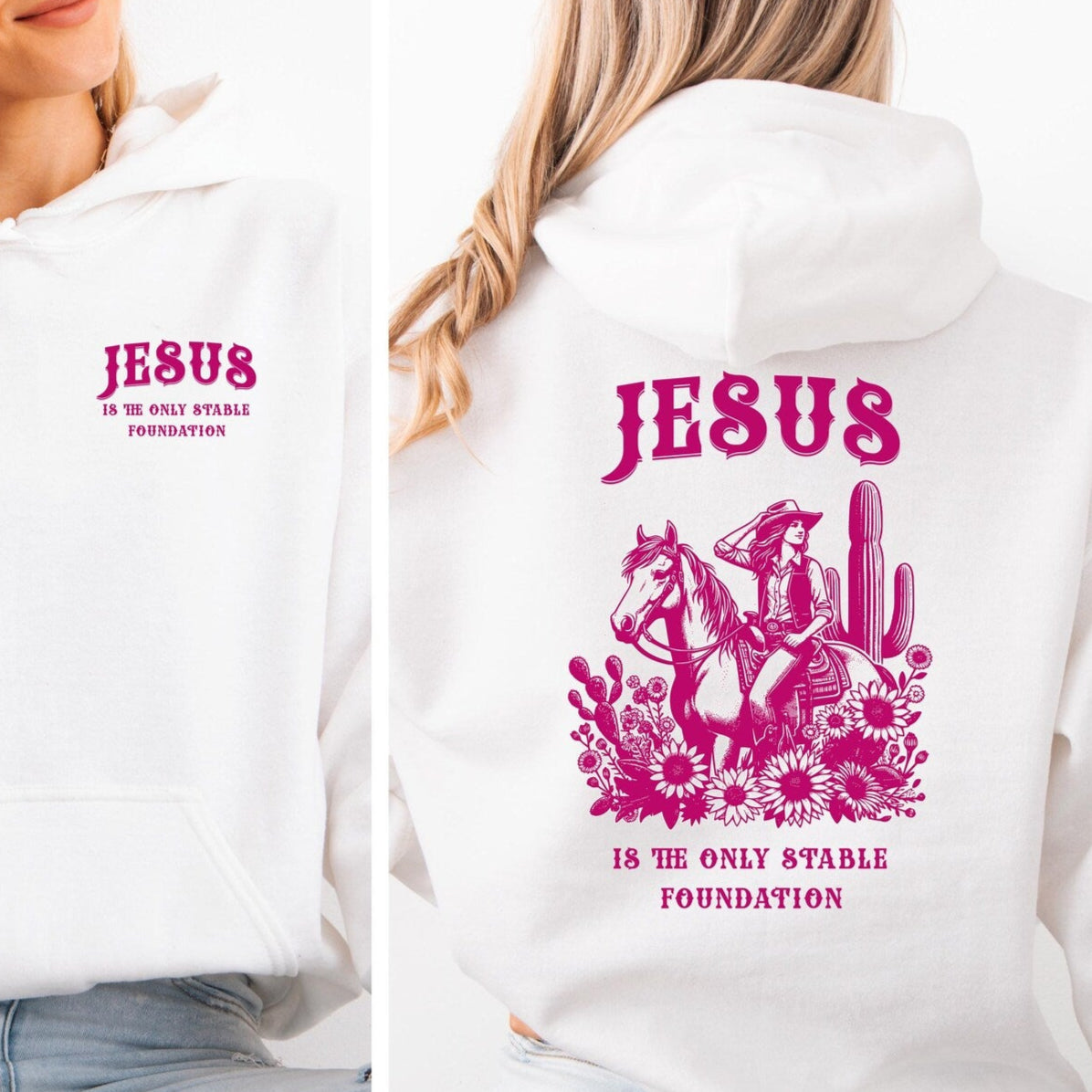 Jesus is the Only Stable Foundation Horse Lovers Hoodie