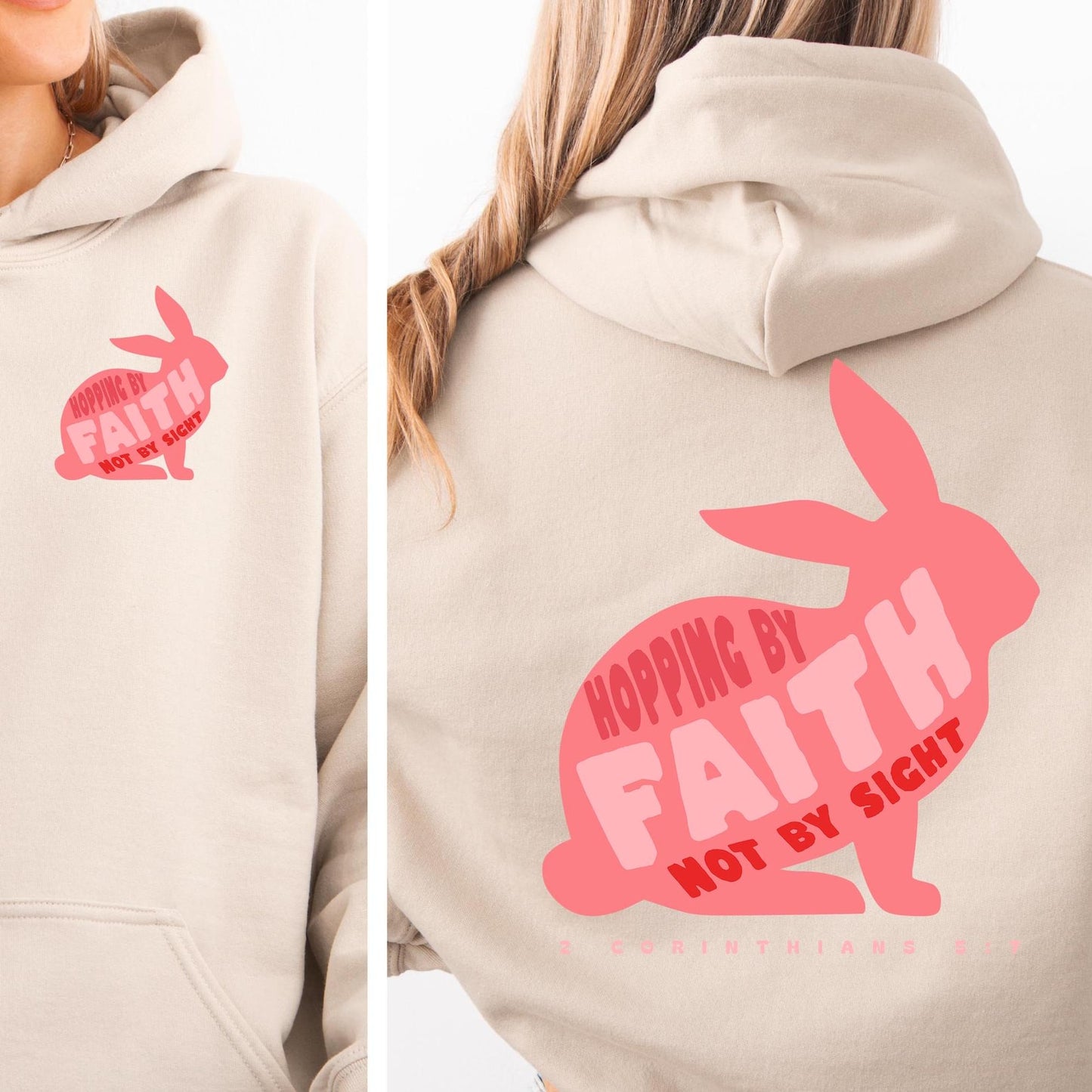 Hopping by Faith, Not by Sight Rabbit Lovers Hoodie