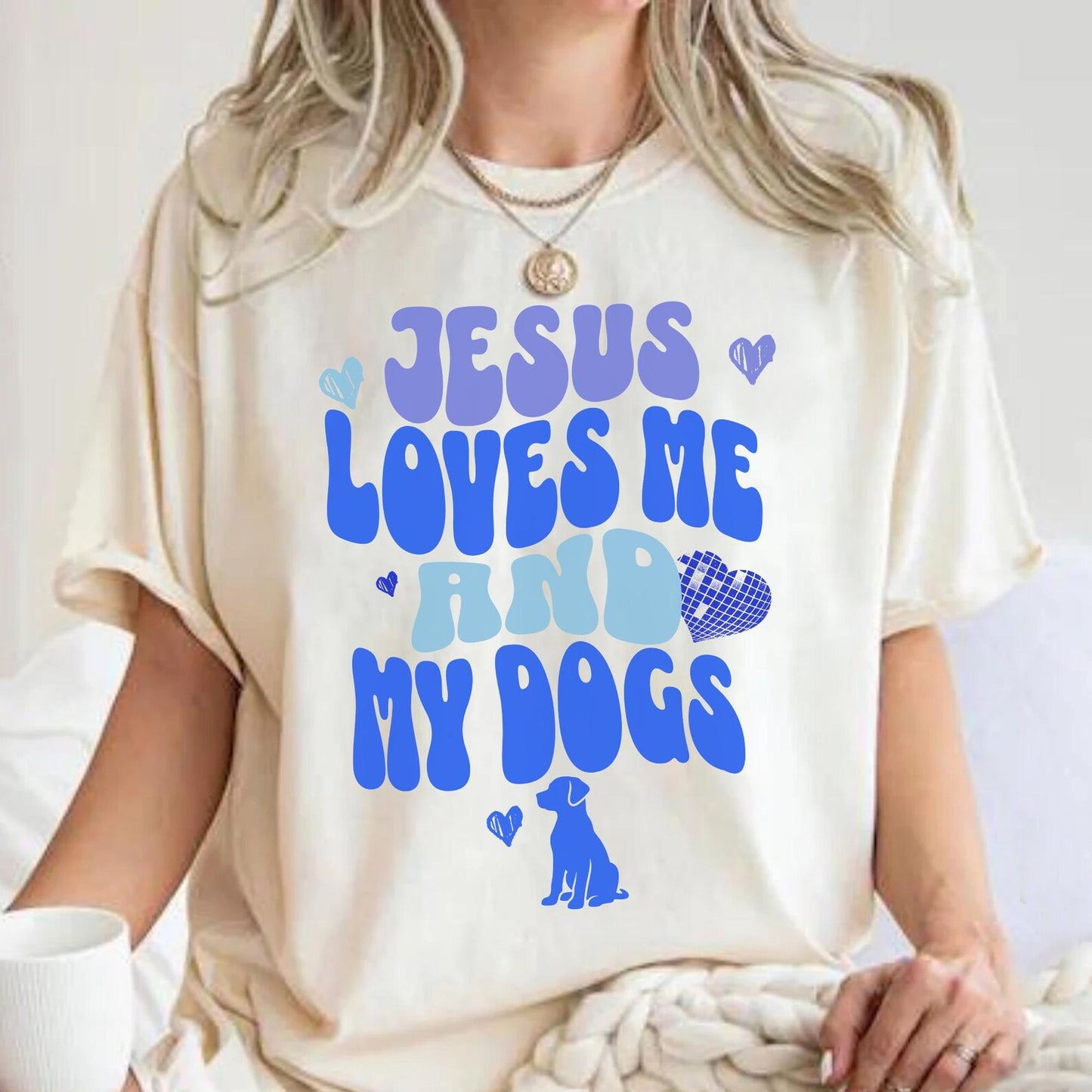 Jesus Loves Me and My Dogs Tee