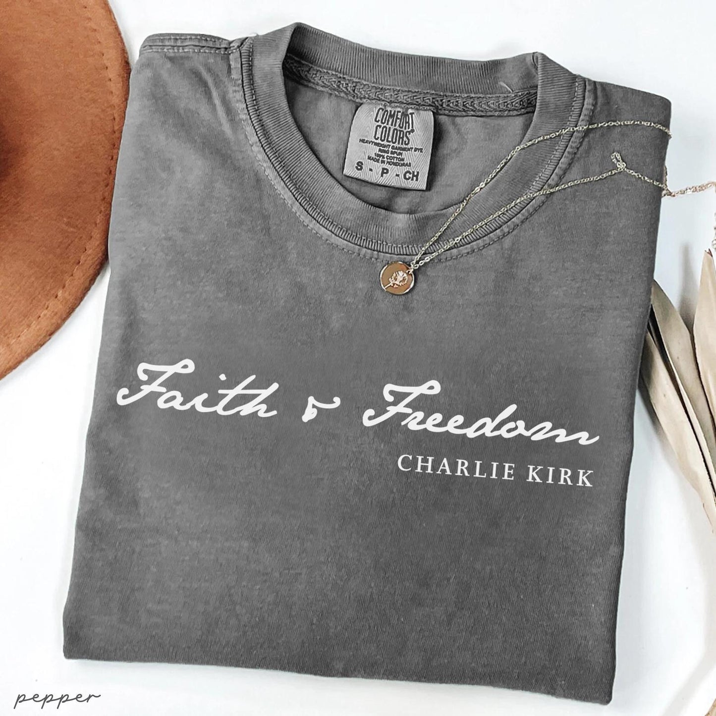 FAITH and FREEDOM Charlie Kirk Christian Activist Comfort Colors® Shirt