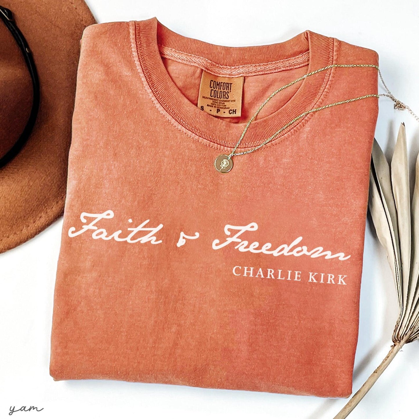 FAITH and FREEDOM Charlie Kirk Christian Activist Comfort Colors® Shirt