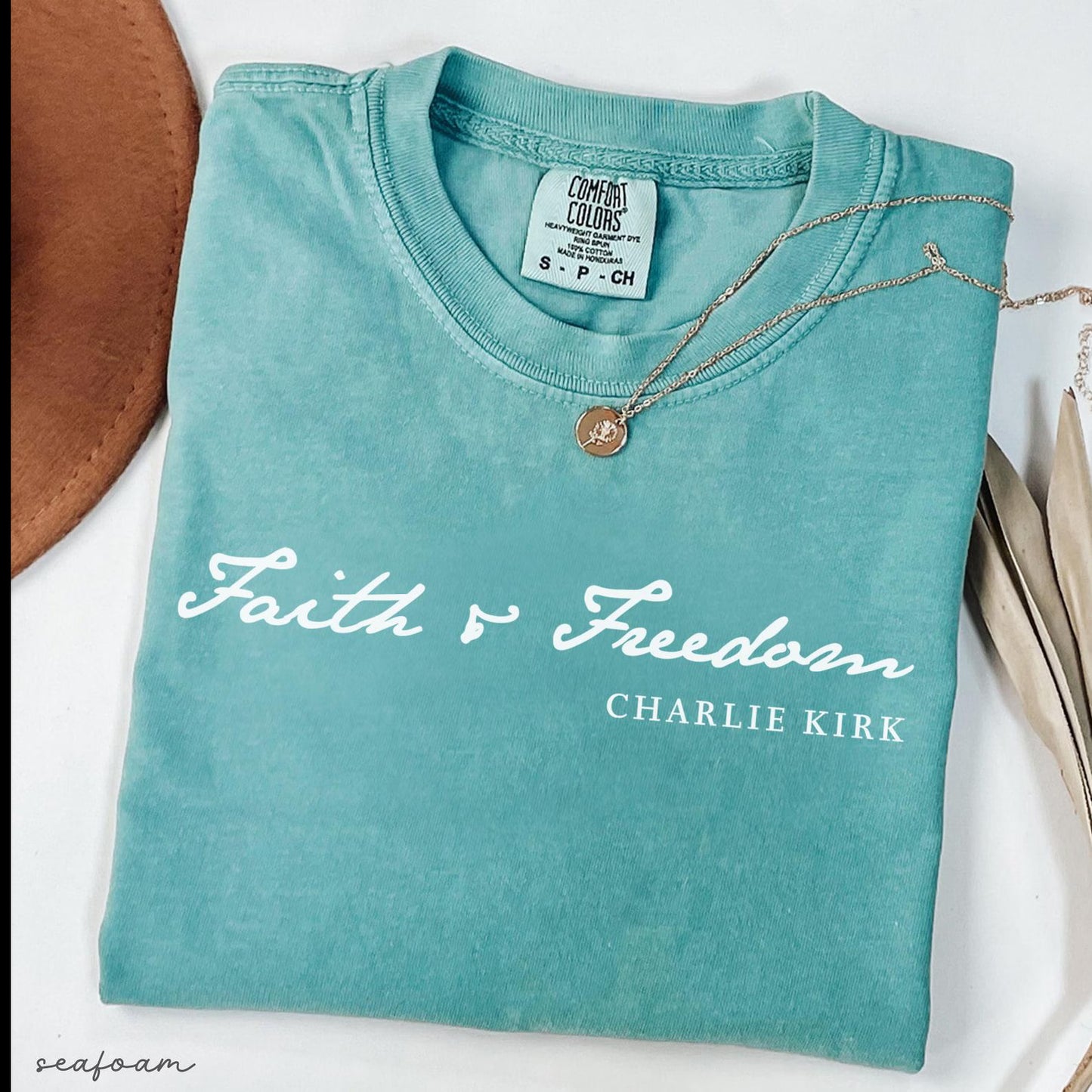 FAITH and FREEDOM Charlie Kirk Christian Activist Comfort Colors® Shirt