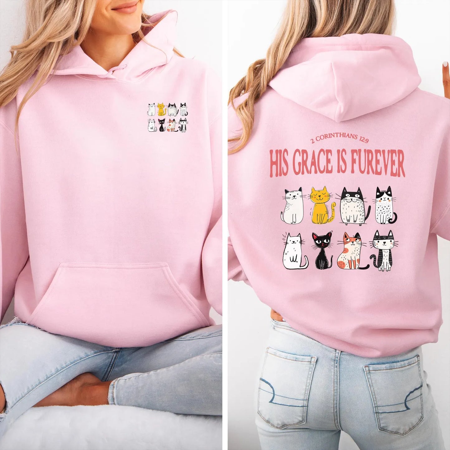 His Grace is Furever Cat Lovers Hoodie