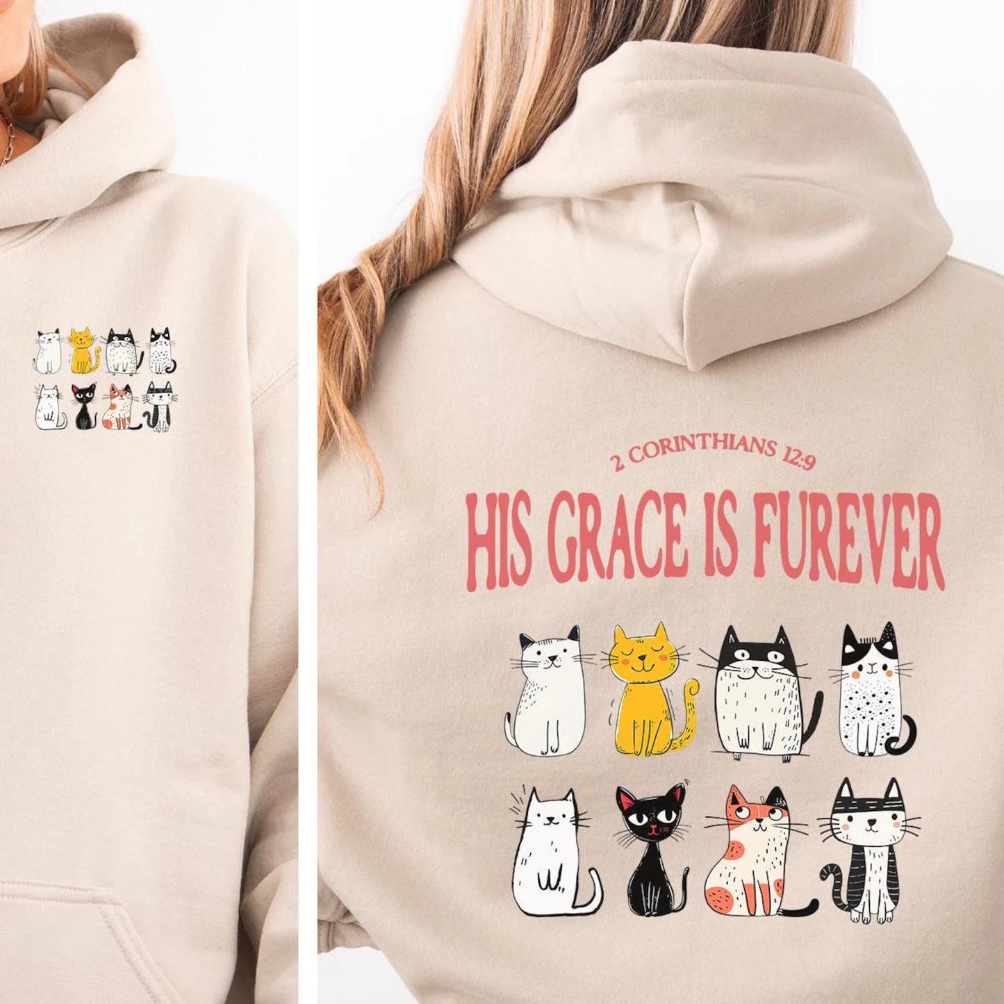His Grace is Furever Cat Lovers Hoodie