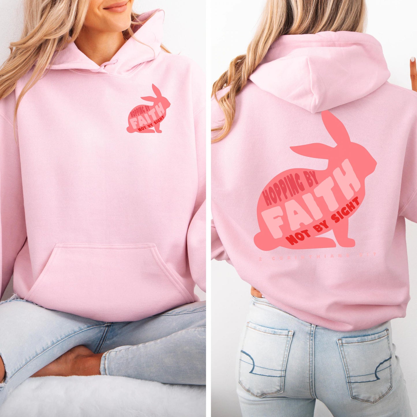 Hopping by Faith, Not by Sight Rabbit Lovers Hoodie