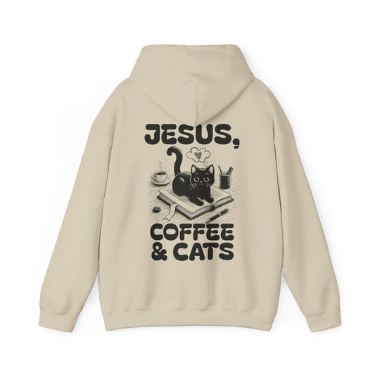 Jesus, Coffee and Cats Hoodie