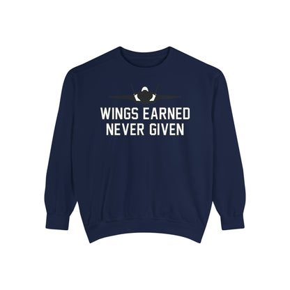 Wings Earned Never Given F-35 Sweatshirt