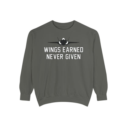 Wings Earned Never Given F-35 Sweatshirt