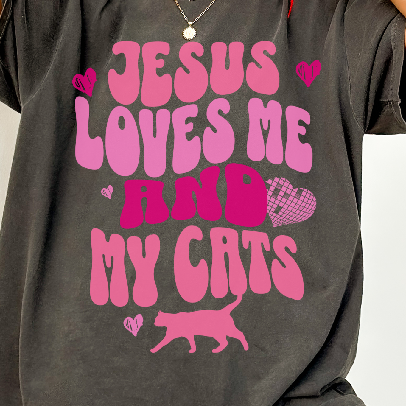 Jesus Loves Me and My Cats Tee