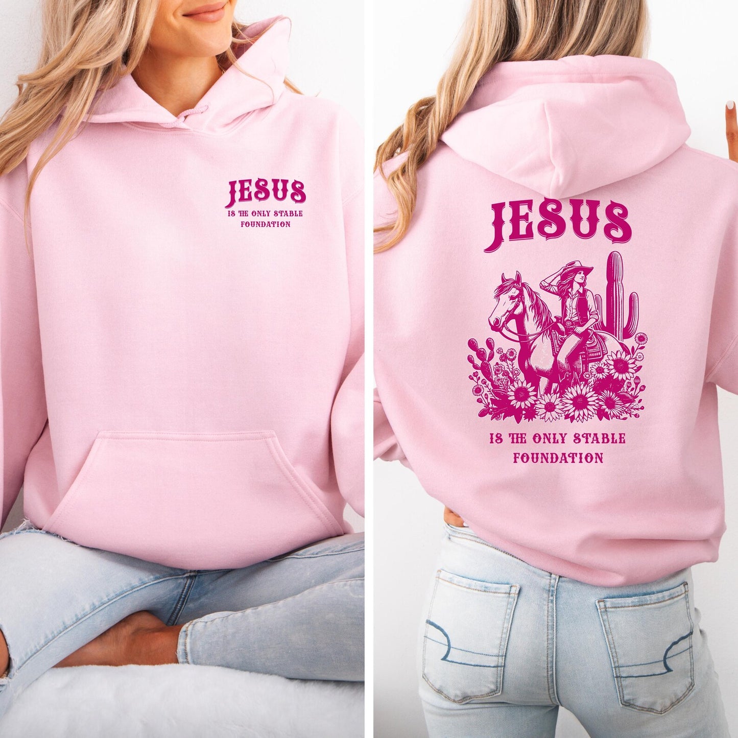 Jesus is the Only Stable Foundation Horse Lovers Hoodie