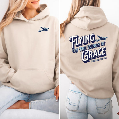 Flying on The Grace of Wings Aviation Hoodie