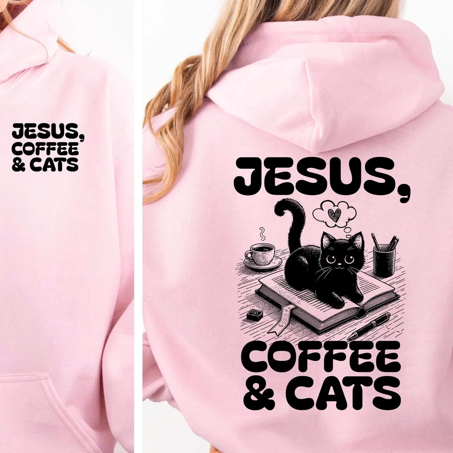 Jesus, Coffee and Cats Hoodie