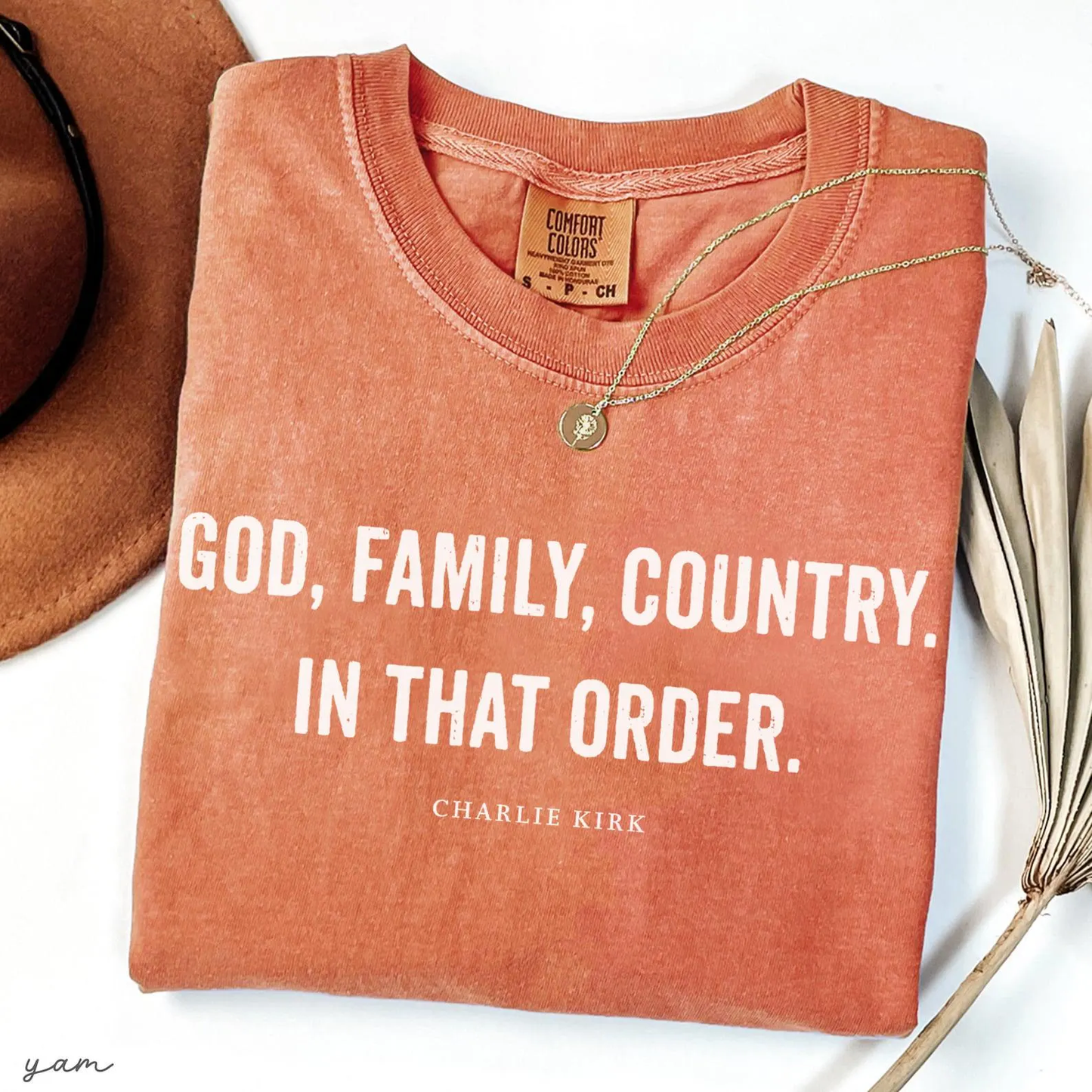 God, Family, Country. In That Order. Charlie Kirk Christian Activist Comfort Colors® Shirt